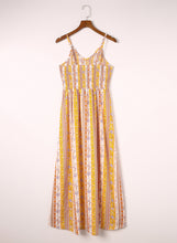 Load image into Gallery viewer, Smocked Printed V-Neck Cami