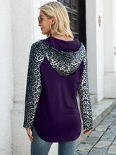 Load image into Gallery viewer, Leopard Raglan Sleeve Hoodie