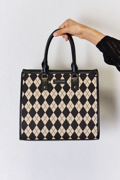 Load image into Gallery viewer, David Jones Argyle Pattern PU Leather Handbag