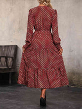 Load image into Gallery viewer, Printed Tiered V-Neck Buttoned Midi Dress
