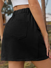 Load image into Gallery viewer, Pocketed Buttoned Mini Denim Skirt