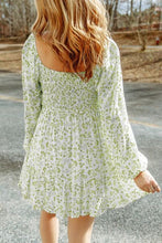 Load image into Gallery viewer, Meadow Dream Smocked Floral Square Neck Balloon Sleeve Dress