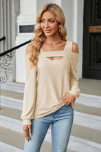 Load image into Gallery viewer, Cold Shoulder Square Neck Cutout Blouse