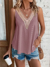 Load image into Gallery viewer, Eyelet V-Neck Wide Strap Tank