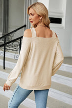 Load image into Gallery viewer, Cold Shoulder Square Neck Cutout Blouse