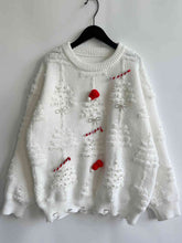 Load image into Gallery viewer, Pearl Detail Round Neck Long Sleeve Sweater