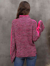 Load image into Gallery viewer, Heathered Turtleneck Long Sleeve Sweater