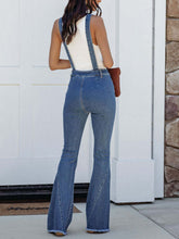 Load image into Gallery viewer, Raw Hem Denim Overall