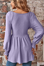 Load image into Gallery viewer, Peplum V-Neck Long Sleeve Blouse