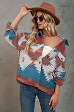 Load image into Gallery viewer, Printed Collared Neck Jacket