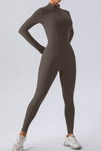 Load image into Gallery viewer, Half Zip Mock Neck Active Jumpsuit