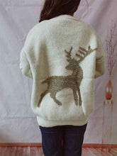 Load image into Gallery viewer, Reindeer Round Neck Long Sleeve Sweater