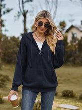 Load image into Gallery viewer, Zip Up Drawstring Long Sleeve Hooded Jacket
