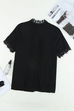 Load image into Gallery viewer, Lace Detail Button Up Short Sleeve Shirt