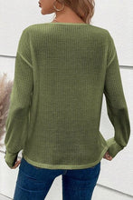 Load image into Gallery viewer, Decorative Button V-Neck Long Sleeve T-Shirt