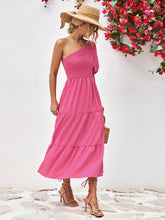 Load image into Gallery viewer, Breathless Smocked One-Shoulder Midi Dress
