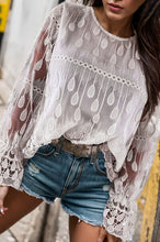 Load image into Gallery viewer, Round Neck Flounce Sleeve Blouse