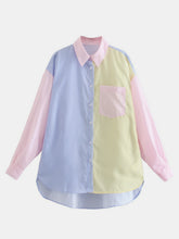 Load image into Gallery viewer, Pocketed Color Block Long Sleeve Shirt