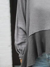 Load image into Gallery viewer, Waffle-Knit Round Neck Dropped Shoulder T-Shirt