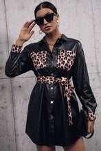 Load image into Gallery viewer, Tied Leopard Snap Down Trench Coat