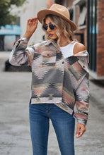 Load image into Gallery viewer, Printed Collared Neck Jacket