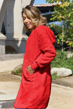 Load image into Gallery viewer, DOORBUSTER DEAL: Double Take Full Size Hooded Teddy Bear Jacket with Thumbholes