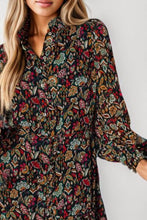Load image into Gallery viewer, Printed Notched Long Sleeve Dress