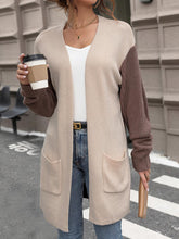 Load image into Gallery viewer, Contrast Open Front Long Sleeve Cardigan