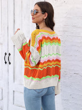 Load image into Gallery viewer, Openwork Round Neck Knit Top
