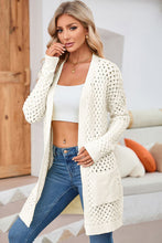 Load image into Gallery viewer, Open Front Dropped Shoulder Cardigan with Pockets