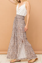 Load image into Gallery viewer, And The Why Printed Smocked Waist Slit Wide Leg Pants