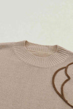 Load image into Gallery viewer, Floral Round Neck Drop Shoulder Sweater