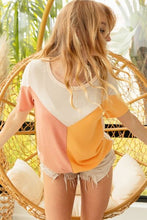 Load image into Gallery viewer, BiBi Round Neck Color Block Short Sleeve T-Shirt