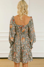 Load image into Gallery viewer, Printed Smocked Lantern Sleeve Tiered Dress