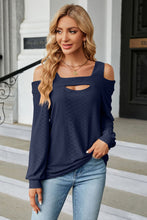 Load image into Gallery viewer, Cold Shoulder Square Neck Cutout Blouse
