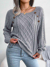 Load image into Gallery viewer, Decorative Button Cable-Knit Sweater