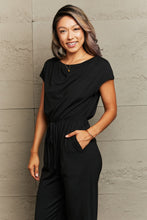 Load image into Gallery viewer, Boat Neck Short Sleeve Jumpsuit with Pockets