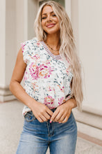 Load image into Gallery viewer, Printed V-Neck Cap Sleeve Blouse