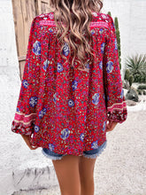 Load image into Gallery viewer, Printed Tie Neck Long Sleeve Blouse