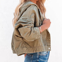 Load image into Gallery viewer, Hooded Dropped Shoulder Denim Jacket