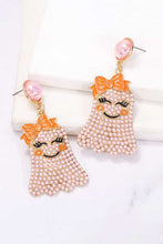Load image into Gallery viewer, Smiling Ghost Shape Synthetic Pearl Earrings