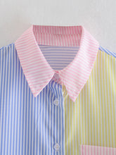 Load image into Gallery viewer, Pocketed Color Block Long Sleeve Shirt