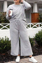 Load image into Gallery viewer, DOORBUSTER DEAL: Take Full Size Textured Long Sleeve Top and Drawstring Pants Set