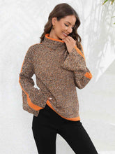 Load image into Gallery viewer, Heathered Turtleneck Long Sleeve Sweater
