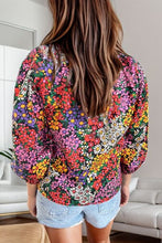 Load image into Gallery viewer, Floral Johnny Collar Balloon Sleeve Blouse