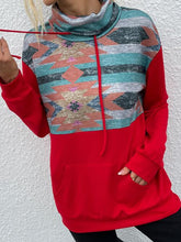 Load image into Gallery viewer, Geometric Drawstring Long-Sleeve Sweatshirt
