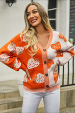 Load image into Gallery viewer, Printed V-Neck Button-Down Long Sleeve Cardigan