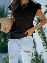 Load image into Gallery viewer, Round Neck Cap Sleeve Sweater