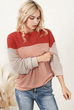 Load image into Gallery viewer, Color Block Dropped Shoulder T-Shirt
