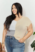 Load image into Gallery viewer, Double Take Color Block V-Neck Knit Top